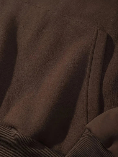 Women's Coffee Brown Hooded Sweatshirt with Pocket - Comfortable Autumn/Winter Maximus Echo