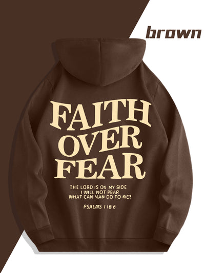 Men'S Sweatshirt - "Faith Over Fear" Inspirational, Relaxed Fit Hoodie - Maximus Echo