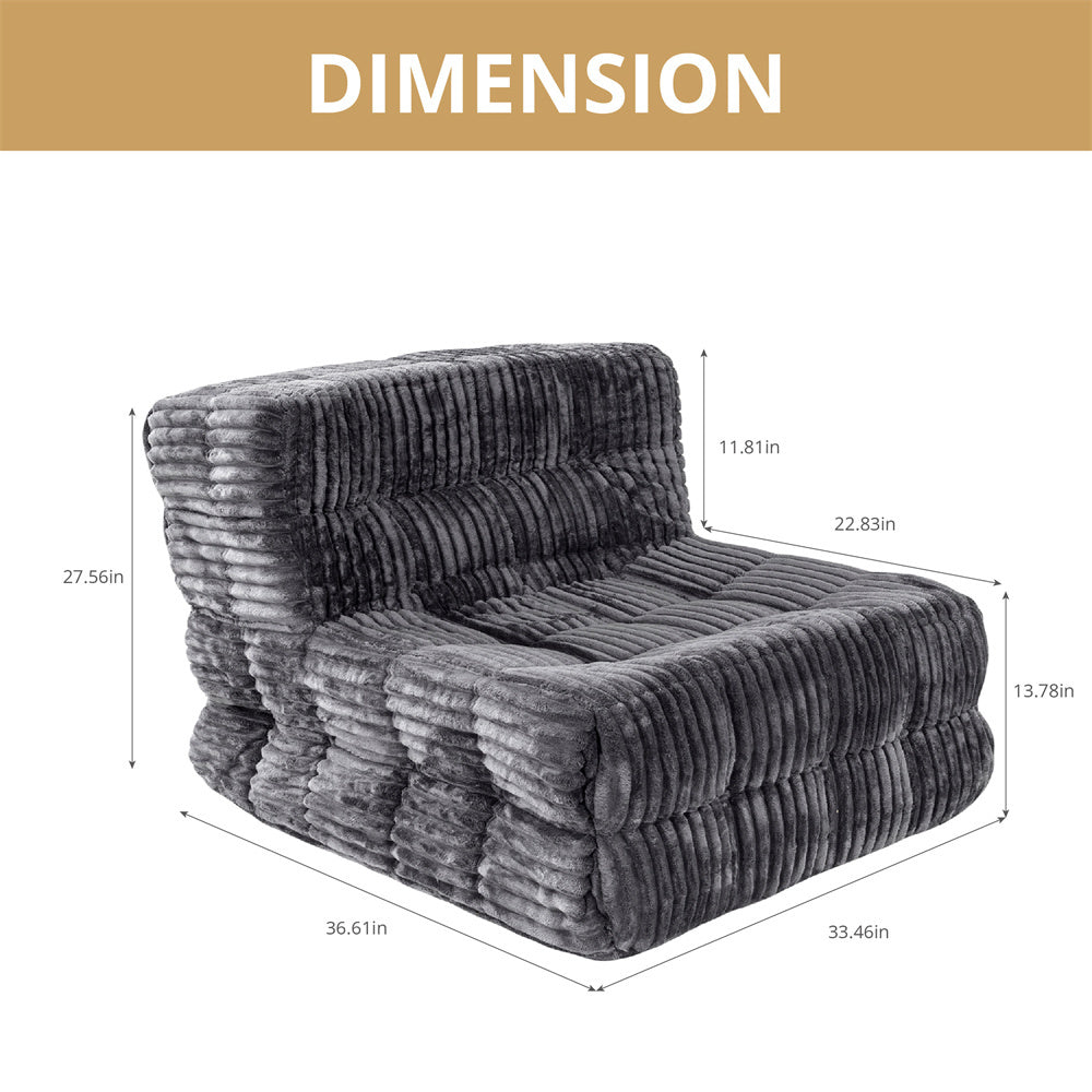 Bean Bag Beanbag Chair for Adults Fireside Floor Togo Sofa with High Density Comfortable Memory Foam for Living Room, Bedroom - Maximus Echo