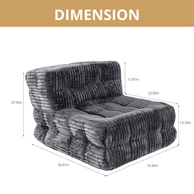Bean Bag Beanbag Chair for Adults Fireside Floor Togo Sofa with High Density Comfortable Memory Foam for Living Room, Bedroom - Maximus Echo