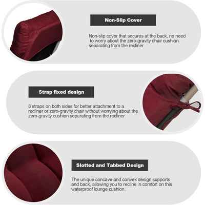 Waterproof Chaise Lounge Chair Cushion, Soft Thickened Indoor Outdoor Maximus Echo