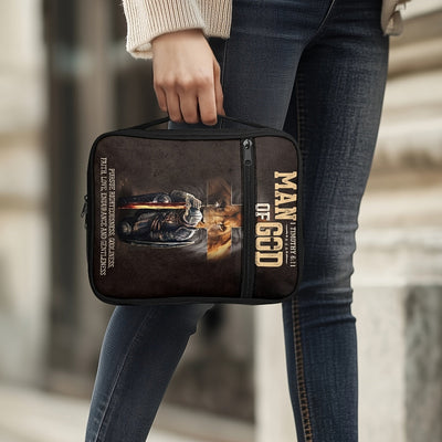 Man of God Bible Cover | Durable Leather Book Sleeve, Gift for Women, Spiritual Design Maximus Echo