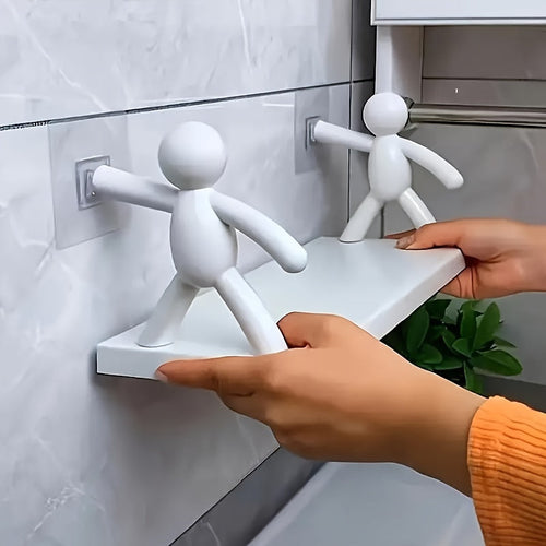 Chic Humanoid Wall-Mounted Storage Shelf - Modern Plastic Organizer for Kitchen & Bathroom Maximus Echo