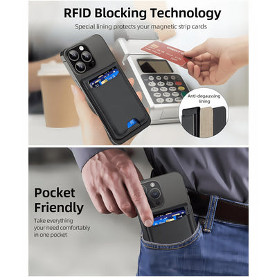 For Mag-safe Wallet, Works With Apple Find My, Strongest Magnetic Wallet For iPhone 17/16/15/14/13/12 Series, For IPhone Wallet With Adjustable Stand, Wallet Tracker, 6 Cards Holder, PU Leather, Halloween Gift, Christmas Gift Maximus Echo