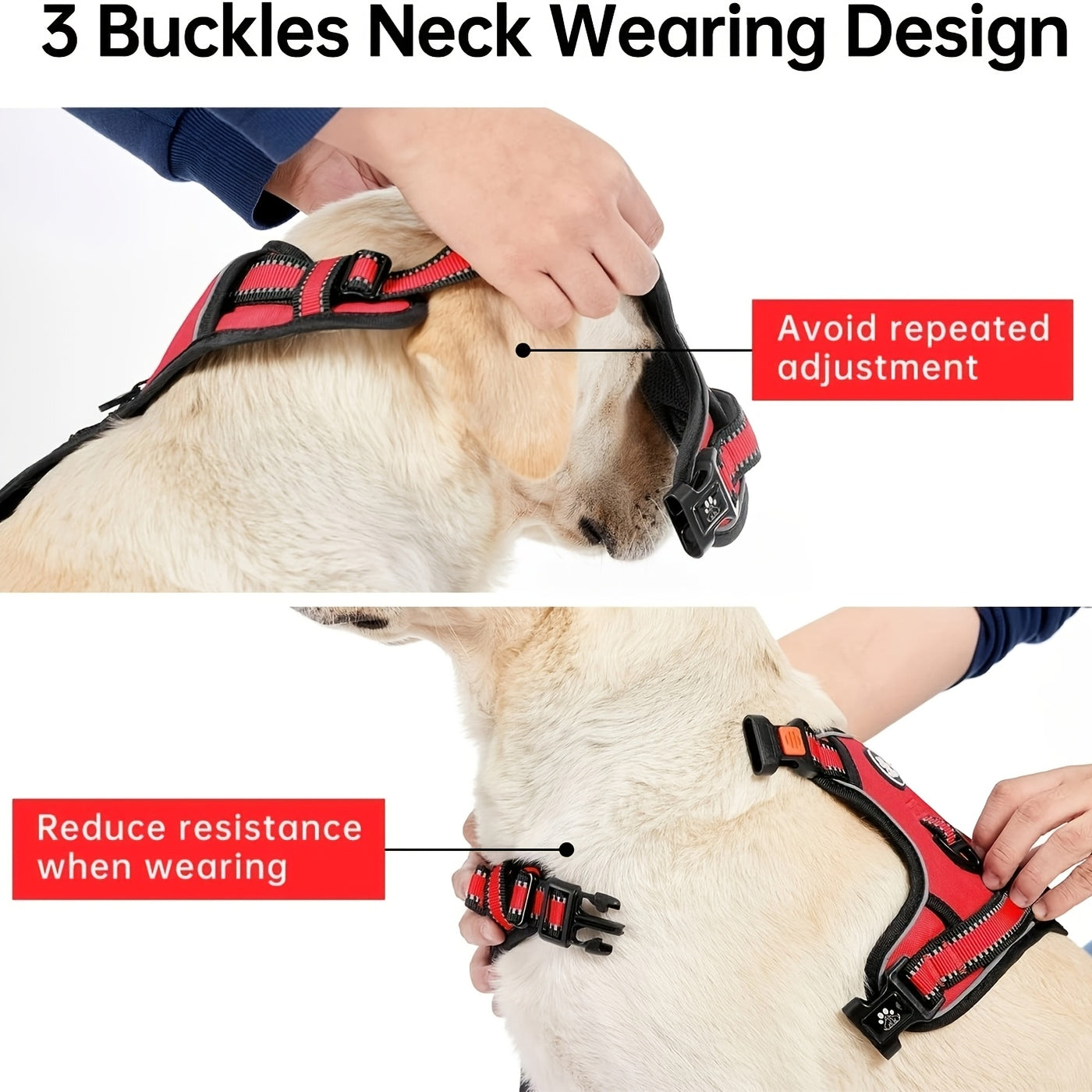Reflective Adjustable No Pull Dog Harness | Breathable Dog Collar With Handle, No Choke Pet Vest For Small And Large Dogs - Maximus Echo