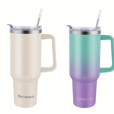 40oz Stainless Steel Tumbler with Handle - Double Vacuum Insulated Travel Mug - Maximus Echo