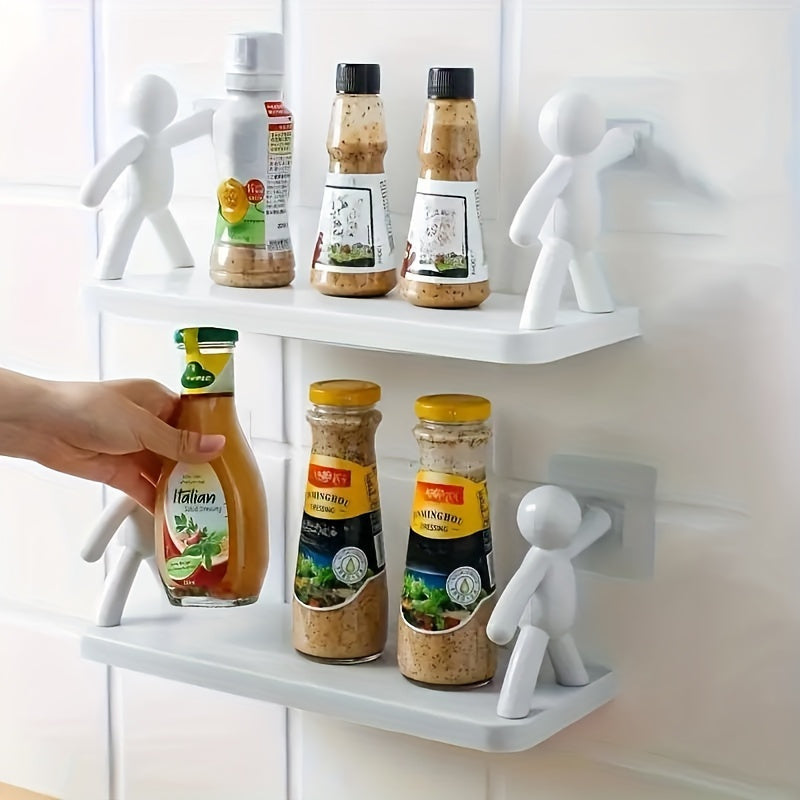 Chic Humanoid Wall-Mounted Storage Shelf - Modern Plastic Organizer for Kitchen & Bathroom Maximus Echo