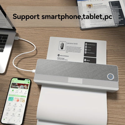Thermal Printer - Wireless Wireless Printer for Mobile Travel, with 1 Roll Thermal Paper Compatible with Android & IOS, USB, Ideal for Folding, Rolling & Tattoo Paper, Portable - Maximus Echo