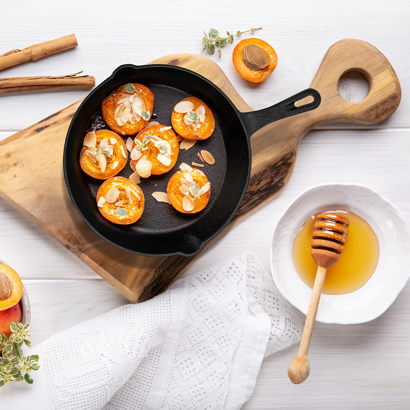 3pcs Non-Stick Cast Iron Skillet Set with Drip Spout - Perfect for Holiday Cooking, RV & Campfire Meals - Maximus Echo