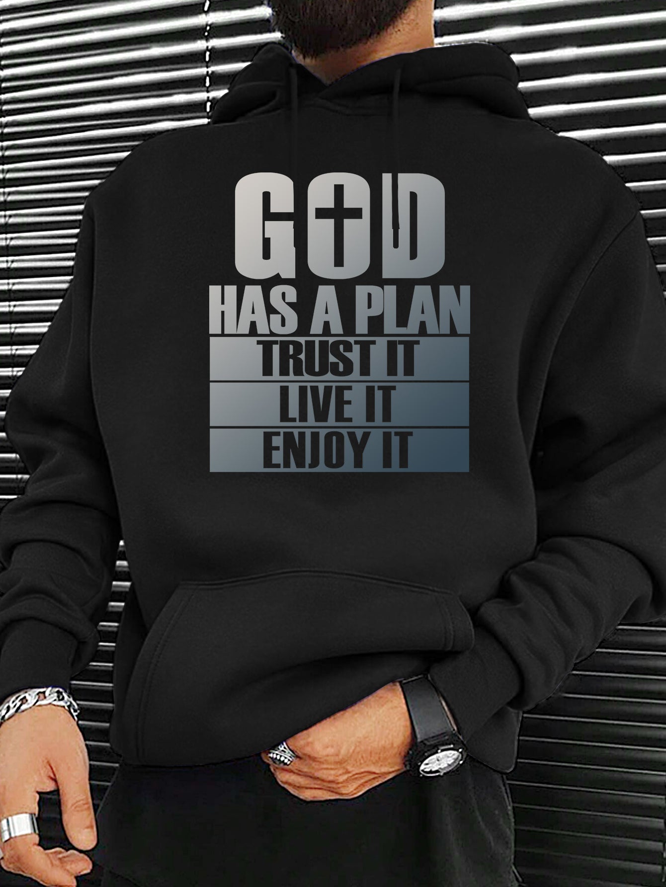 100% Cotton Graphic Hoodie Men'S Inspirational Christian Graphic Hoodie, All season - Maximus Echo