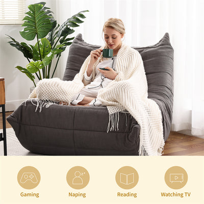 Bean Bag Beanbag Chair for Adults Fireside Floor Togo Sofa with High Density Comfortable Memory Foam for Living Room, Bedroom - Maximus Echo