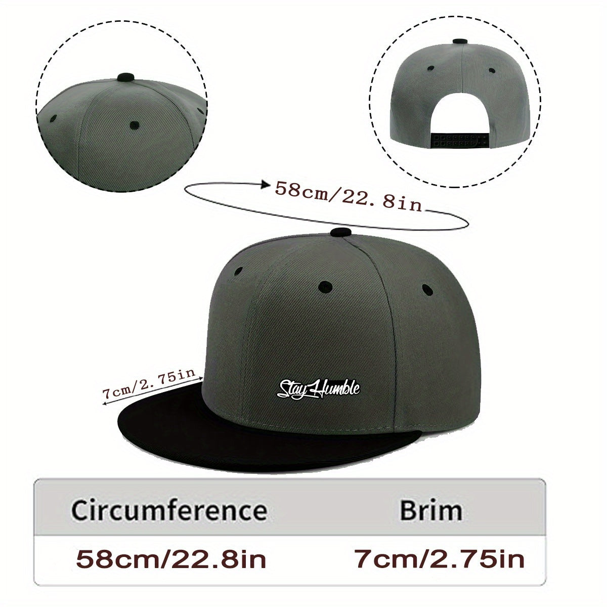 Hat washed Flat Bill Baseball Cap adjustable, unisex Maximus Echo