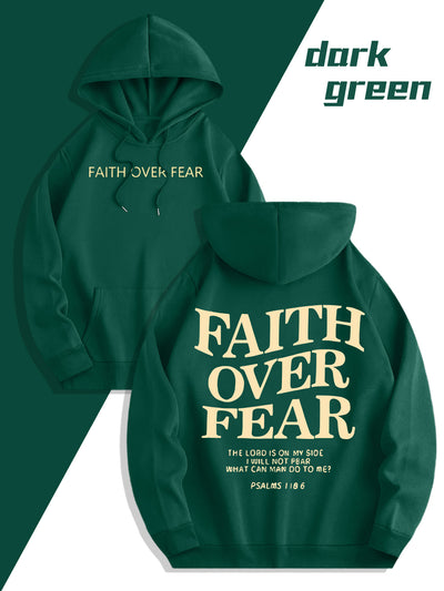 Men'S Sweatshirt - "Faith Over Fear" Inspirational, Relaxed Fit Hoodie - Maximus Echo