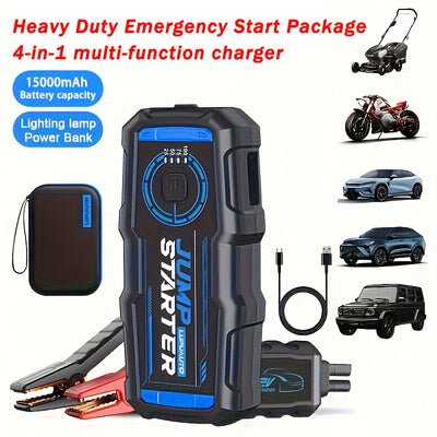 50000mAh Portable Wireless Car Air Compressor, Battery Jump Starter Portable Peak, Car Battery Charger Portable For 150PSI 12V(7.0LGas/5.0LDiesel) Start The Car Quickly - Maximus Echo