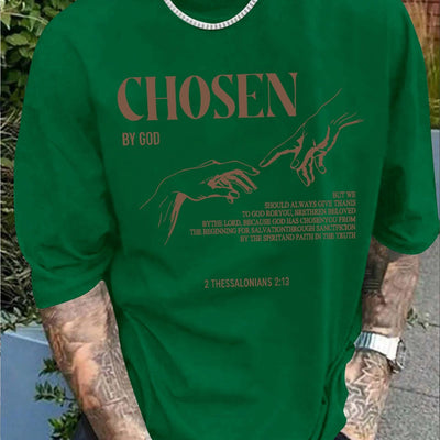 Men'S "Chosen by God" Graphic T-Shirt - Casual Summer Short Sleeve - Maximus Echo