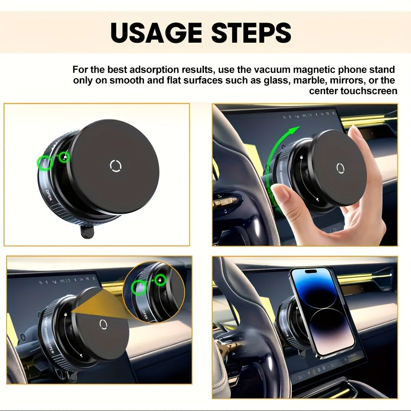 2025 Model 360° Adjustable Vacuum Suction Phone Holder, Car, Kitchen, Bathroom - Stable and Secure, Fits All Smartphones,| Fashionable Phone Stand | Vacuum Suction Tech - Maximus Echo