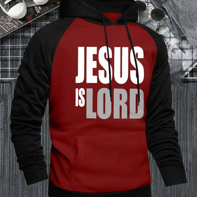 Men's Jesus is Lord Print Hooded Sweatshirt