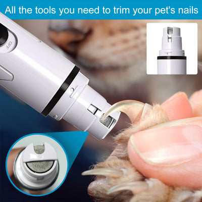 USB Rechargeable Pet Nail Grinder for Dogs & Cats - Gentle Paw Trimming Tool, Safe Electric Claw Grooming Kit, Ideal for Beginners - Maximus Echo