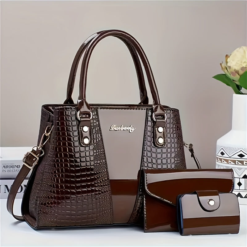 25-Year New Colorful Stone Pattern Random Design European Style Women's Handbag Set of Three - Maximus Echo