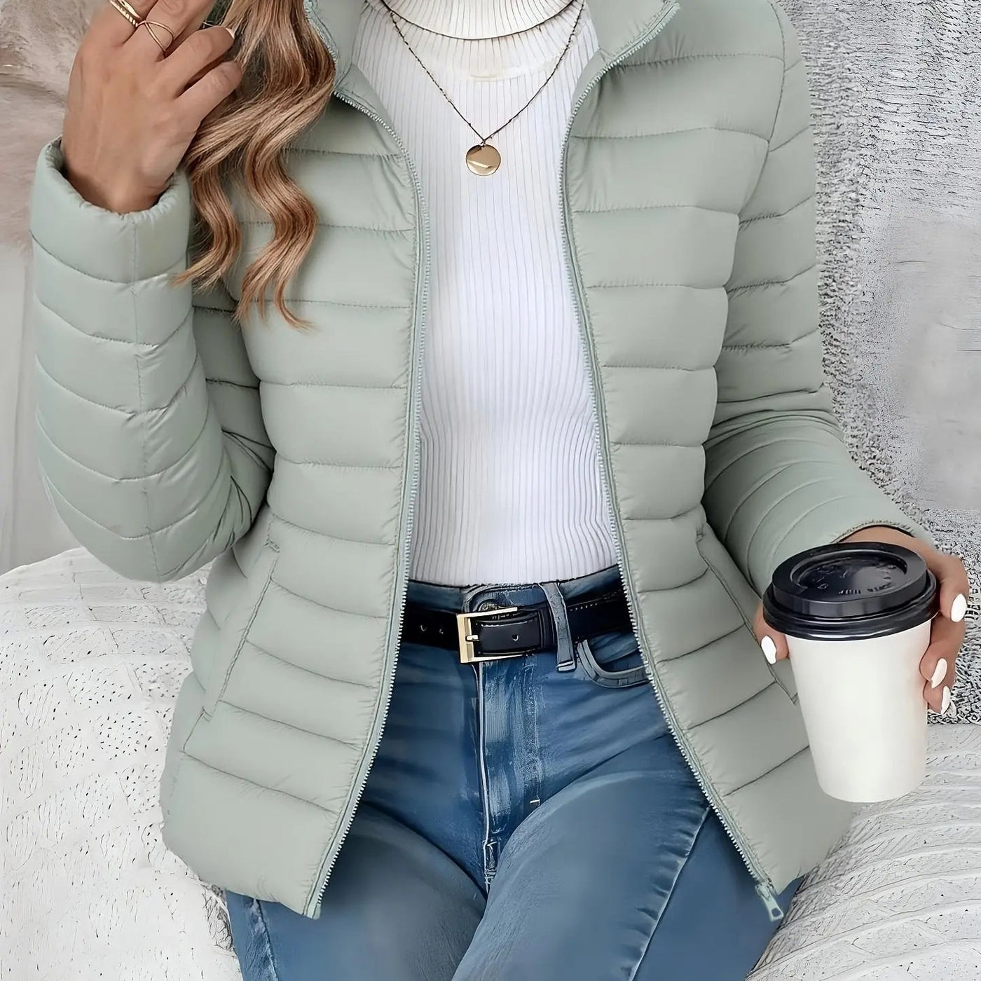 Women's Autumn Loose Winter Lightweight Warm Solid Color Coat