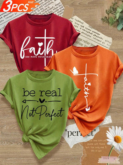 Love Heart English Letter Line Mixed Combination Retro Style Women'S Summer Multi-Color Optional S-XXL - Maximus Echo