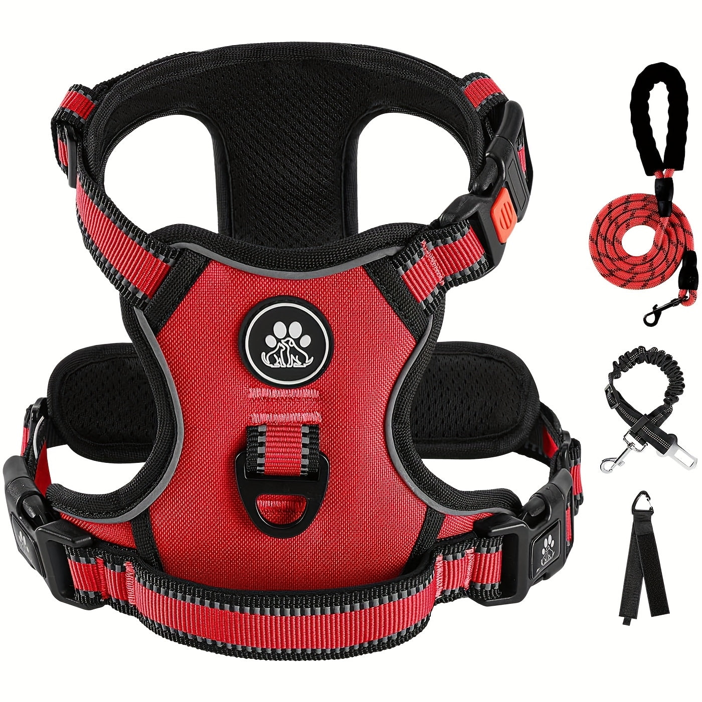 Reflective Adjustable No Pull Dog Harness | Breathable Dog Collar With Handle, No Choke Pet Vest For Small And Large Dogs - Maximus Echo