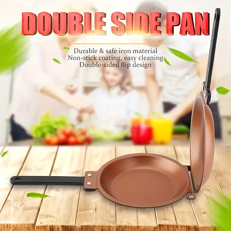 [Non-Stick Pancake Pan] Faridabio Double-Sided Pancake Pan | Non-Stick Copper, Easy to Flip, Durable & Dishwasher Safe, Ideal for Daily Cooking, Perfect Gift for Food Enthusiasts, Omelette Maker, Modern Kitchenware, Nonstick Maximus Echo