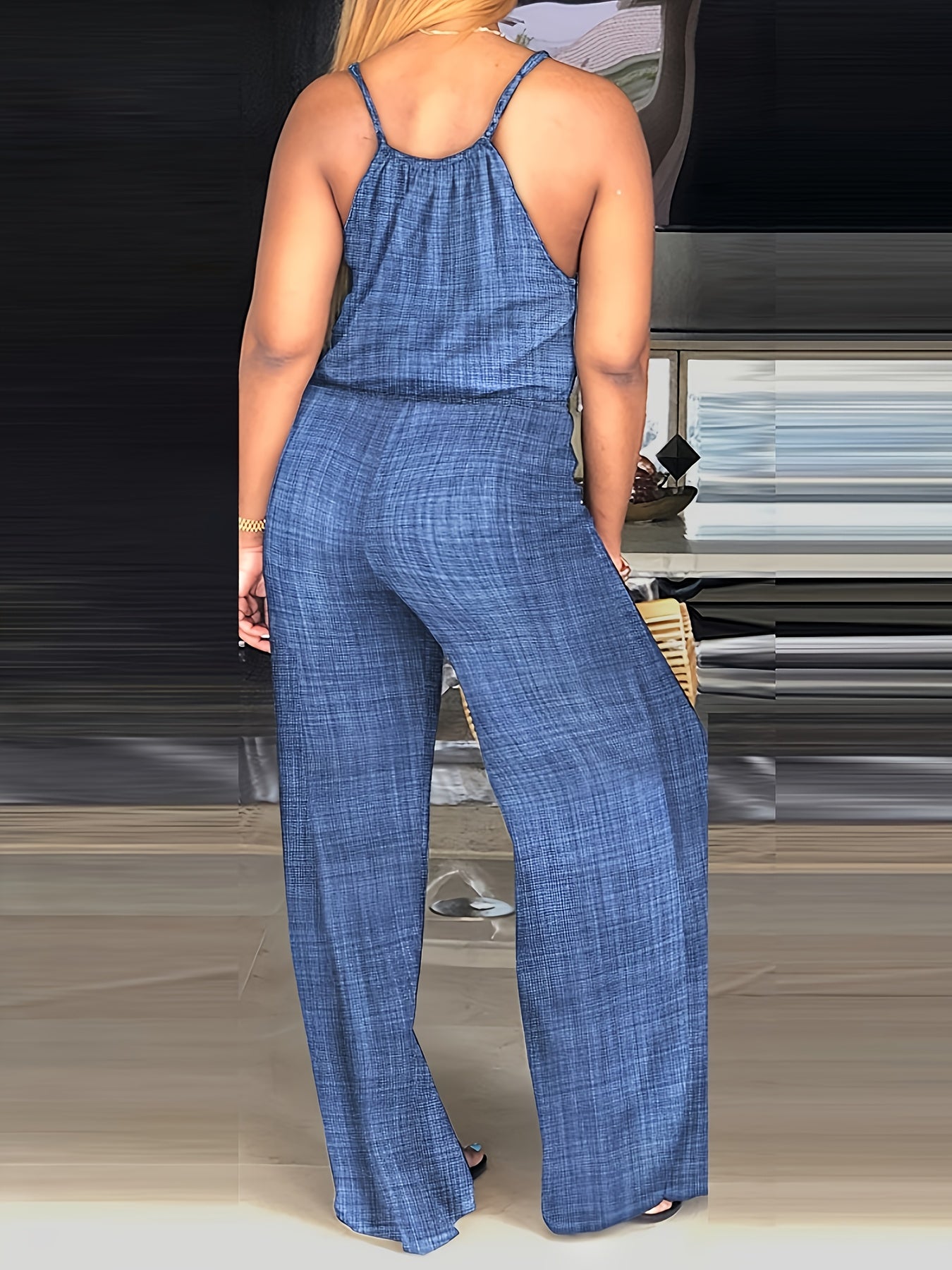 Women'S Yellow Halter Neck Jumpsuit with Drawstring Waist - Casual, Summer, Adult, Comfortable Fit, Casual Wear - Maximus Echo