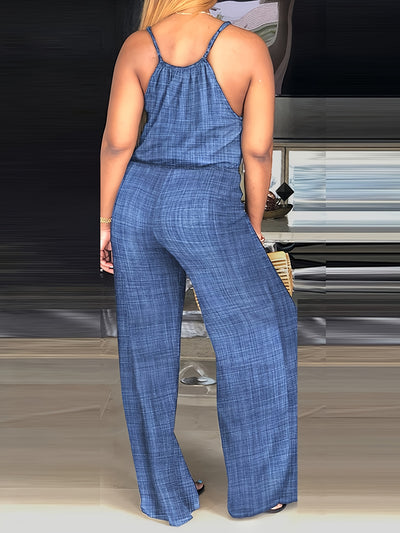 Women'S Yellow Halter Neck Jumpsuit with Drawstring Waist - Casual, Summer, Adult, Comfortable Fit, Casual Wear - Maximus Echo