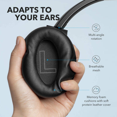 Anker Soundcore Life Q20 Hybrid Active Noise Cancelling Headphones, Wireless Over Ear Headphones with 40H Playtime, Hi-Res Audio, Deep Bass, Memory Foam Ear Cups and Headband - Maximus Echo