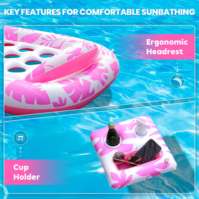 Inflatable Pool Float Adult - Pool Floaties Lounger Floats Raft Floating Chair Water Floaties for Swimming Pool Lake Lounge Float with Cup Holders Beach Pool Party Toys for Adults - Maximus Echo