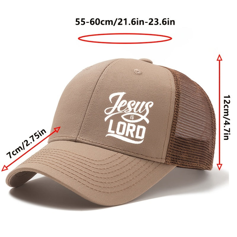 [ Jesus is Lord Cap]  Men'S Quality Mesh Baseball Cap - Maximus Echo