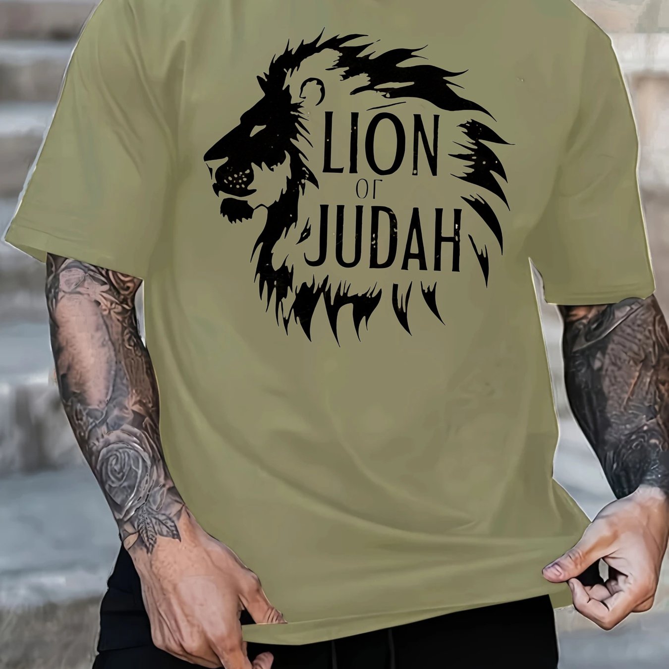 Lion of Judah Graphic T-Shirt - Men'S Red Tee with Bold Black Lion Design - Maximus Echo