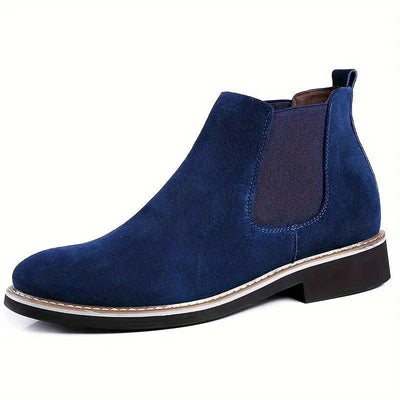 Men's Boots - Upper, Rubber Sole, Slip-On Ankle Boots in Black, Blue, or Gray