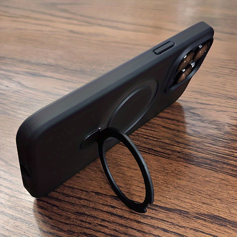 For iPhone 11/12/13/14/15/16 Pro Max Plus, Luxury Magnetic Holder Armor Shockproof Wireless Charging Phone Case - Maximus Echo