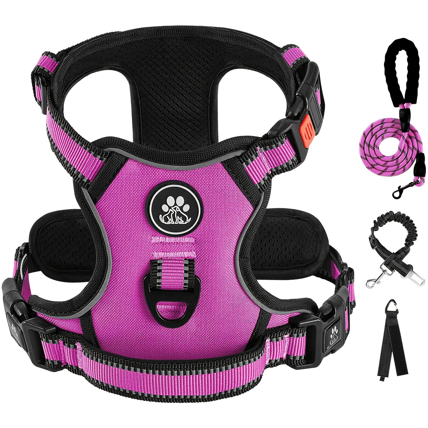 Reflective Adjustable No Pull Dog Harness | Breathable Dog Collar With Handle, No Choke Pet Vest For Small And Large Dogs - Maximus Echo