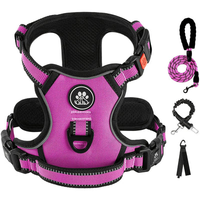 Reflective Adjustable No Pull Dog Harness | Breathable Dog Collar With Handle, No Choke Pet Vest For Small And Large Dogs - Maximus Echo