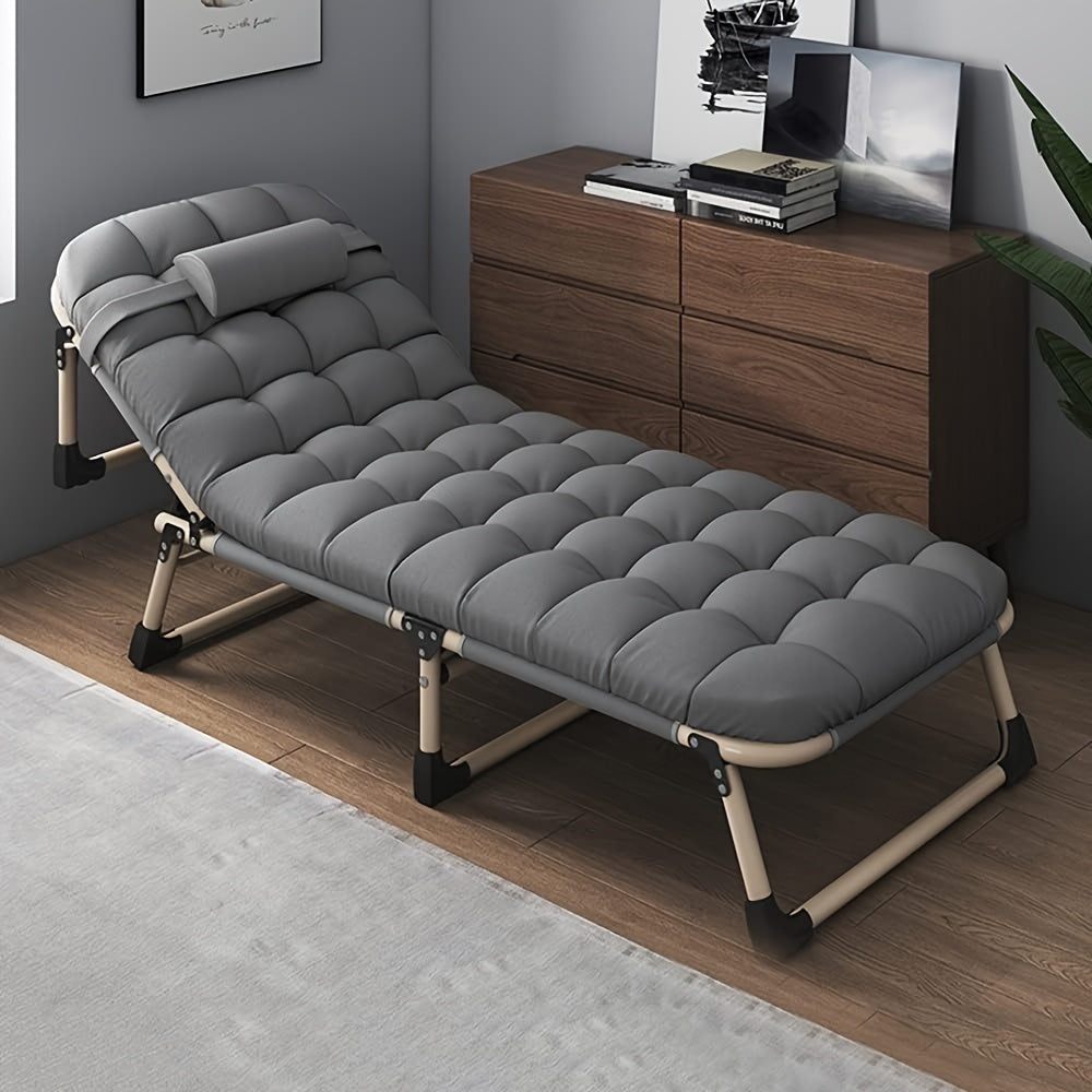 Gray Fabric Upholstery, Headrest and Armrests | Multi-Level Adjustment for Office Naps, Bedroom - Maximus Echo