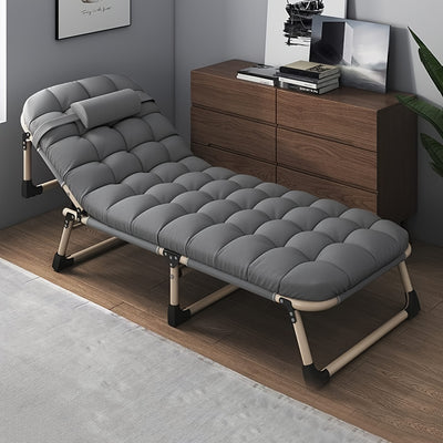 Gray Fabric Upholstery, Headrest and Armrests | Multi-Level Adjustment for Office Naps, Bedroom - Maximus Echo