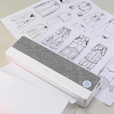 Thermal Printer - Wireless Wireless Printer for Mobile Travel, with 1 Roll Thermal Paper Compatible with Android & IOS, USB, Ideal for Folding, Rolling & Tattoo Paper, Portable - Maximus Echo