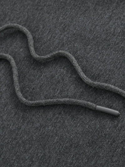 Women's Oversized Dark Gray Hooded Sweatshirt with Kangaroo Pocket Maximus Echo