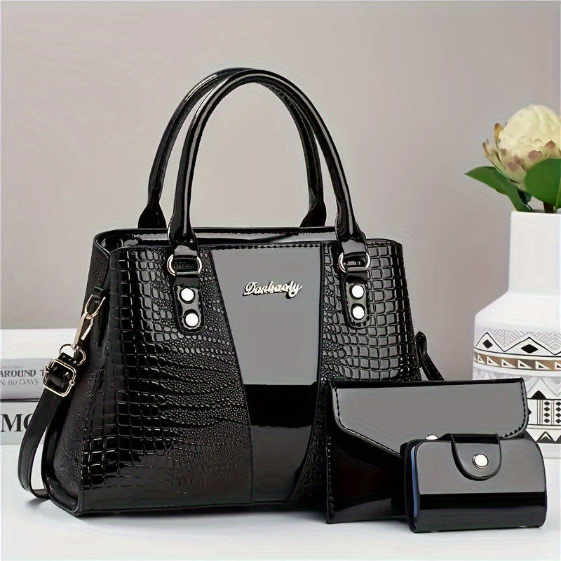 25-Year New Colorful Stone Pattern Random Design European Style Women's Handbag Set of Three - Maximus Echo