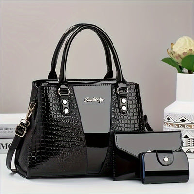 25-Year New Colorful Stone Pattern Random Design European Style Women's Handbag Set of Three - Maximus Echo
