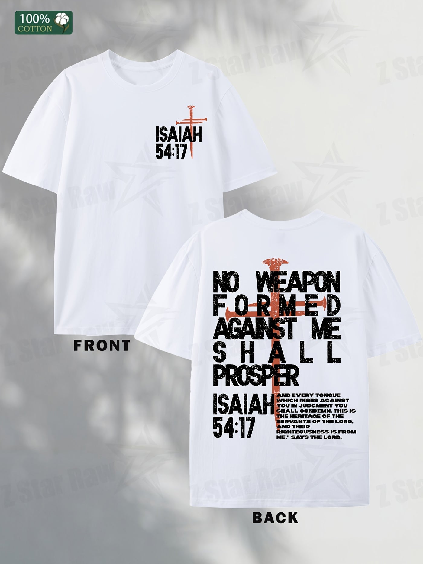 Isaiah 54:17, No Weapon Will Be Beneficial To Me. Faith, Men'S Cotton T-shirt, Unisex - Maximus Echo