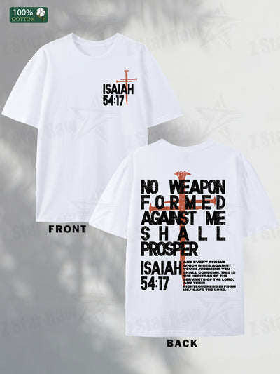 Isaiah 54:17, No Weapon Will Be Beneficial To Me. Faith, Men'S Cotton T-shirt, Unisex - Maximus Echo