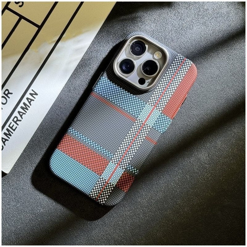 Luminous for Iphone Magnetic Suction iPhone Case Kevlar Texture Smartphone Protector - Maximus Echo