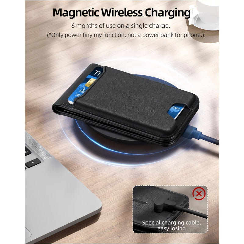 For Mag-safe Wallet, Works With Apple Find My, Strongest Magnetic Wallet For iPhone 17/16/15/14/13/12 Series, For IPhone Wallet With Adjustable Stand, Wallet Tracker, 6 Cards Holder, PU Leather, Halloween Gift, Christmas Gift Maximus Echo