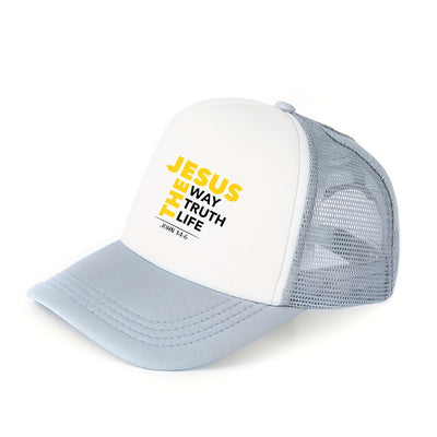 1pc Inspirational Mesh Baseball Cap "Jesus Way, Truth, Life" - Maximus Echo