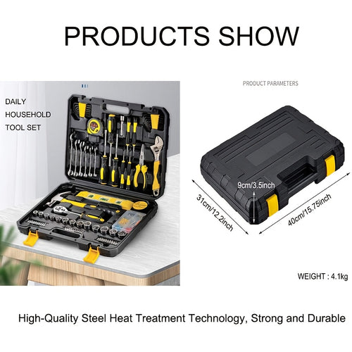 108pcs/set Complete Manual Tool Set for Home And Car Repair, Workshop Maintenance