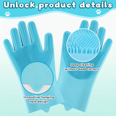 (1/2/3 Pairs)2-in-1 Pet Dog Bath Gloves, Pet Brush SiliconeBath Massage Brush, Dog RubbingBathsupplies - Maximus Echo